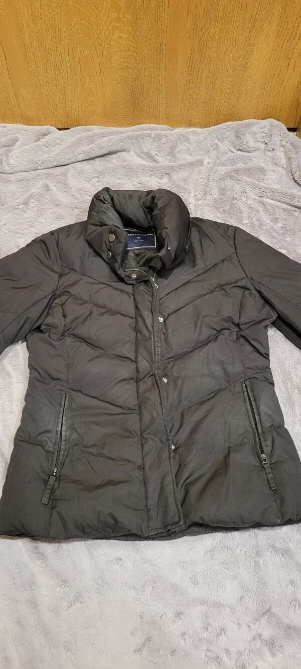 Tommy Hilfiger Down Puffer Jacket Womens S Black Winter Coat Preppy Warm Ski